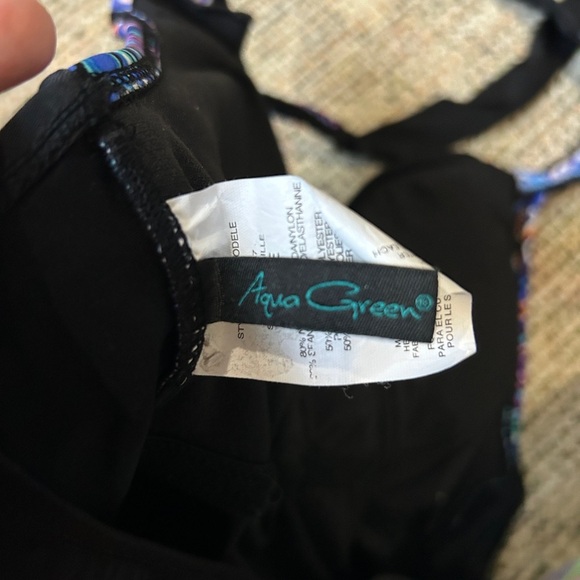 Aqua Green One Piece Swimsuit Size Large - Picture 3 of 3